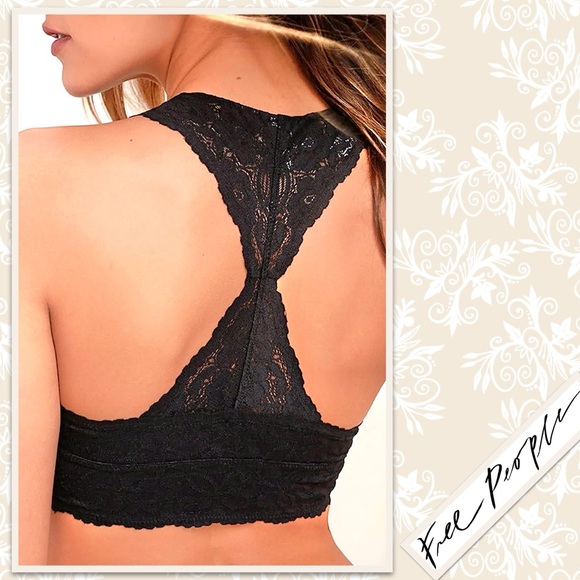 Free People Galloon Lace Raceback Bralette in Black - Picture 9 of 13